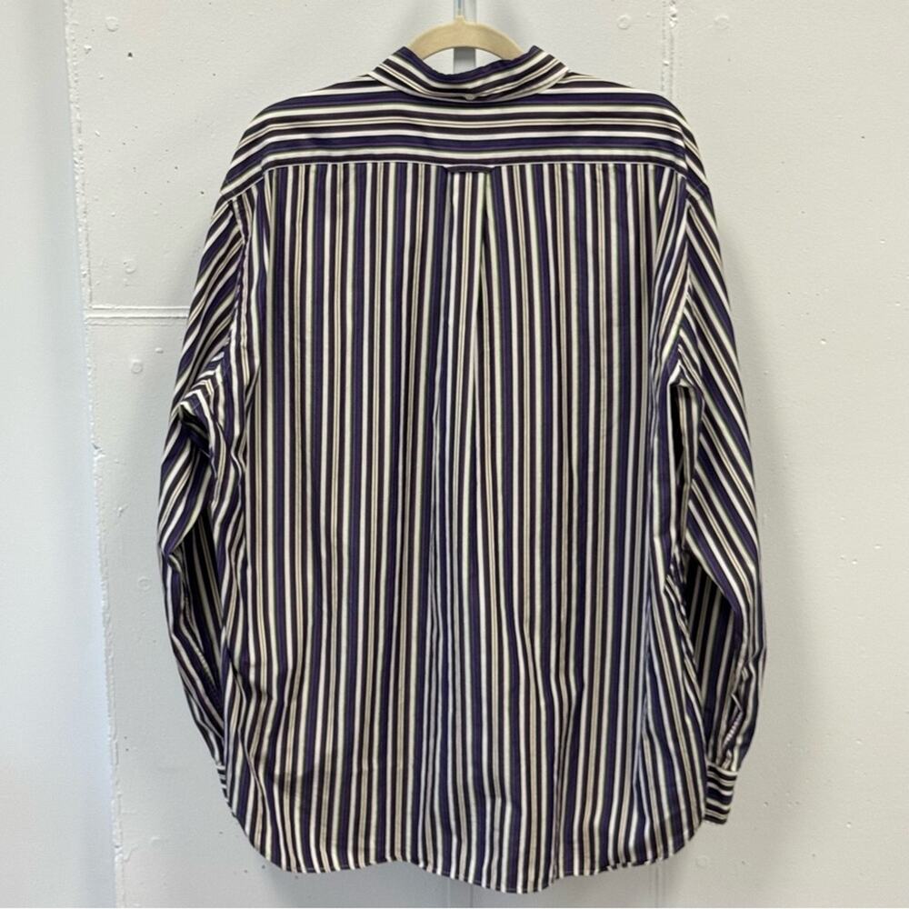 Façonnable Classic Striped Button Down Shirt Purple White XL - Picture 2 of 12